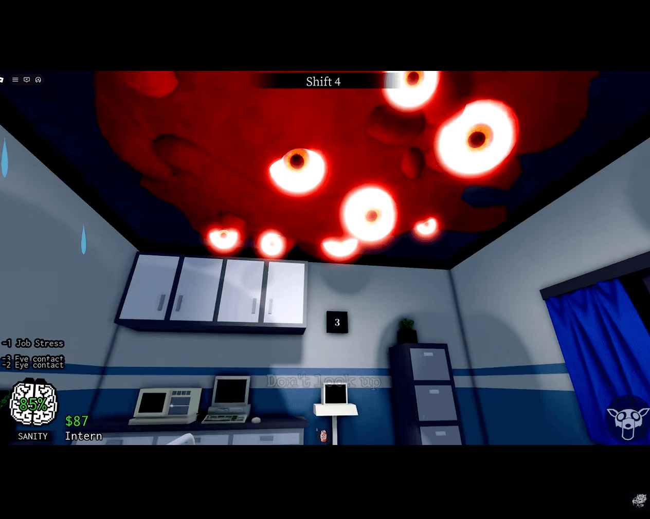 Ceiling Eye Mass Animal Hospital anomaly screenshot on a treatment-room ceiling