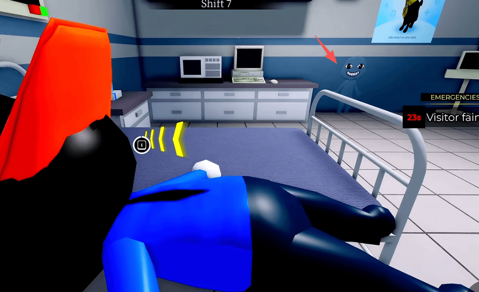 Wall Shadow Stalker Animal Hospital anomaly screenshot on a treatment-room wall